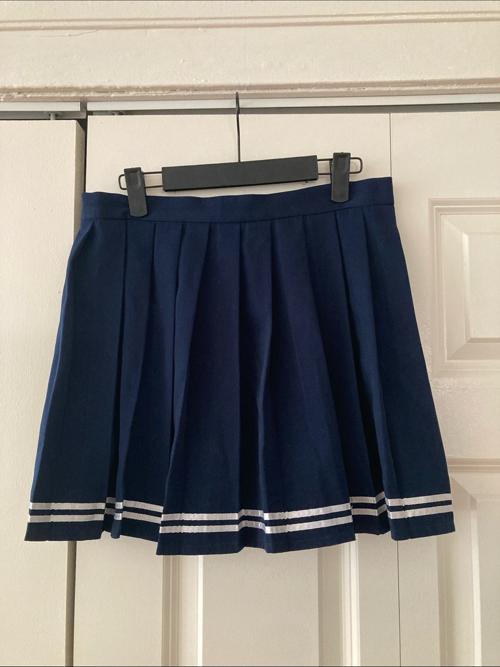 Disney Navy Pleated Skater Skirt with White Stripes
